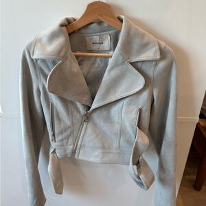 Sheike Women's Light Gray Leather Jacket